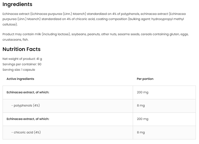 OstroVit Vege Echinacea 400 mg-factsheets