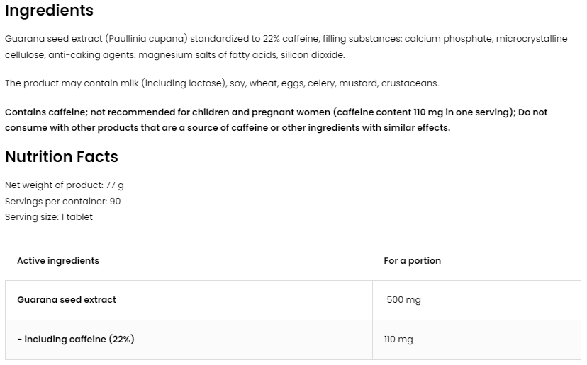 OstroVit Guarana-factsheets