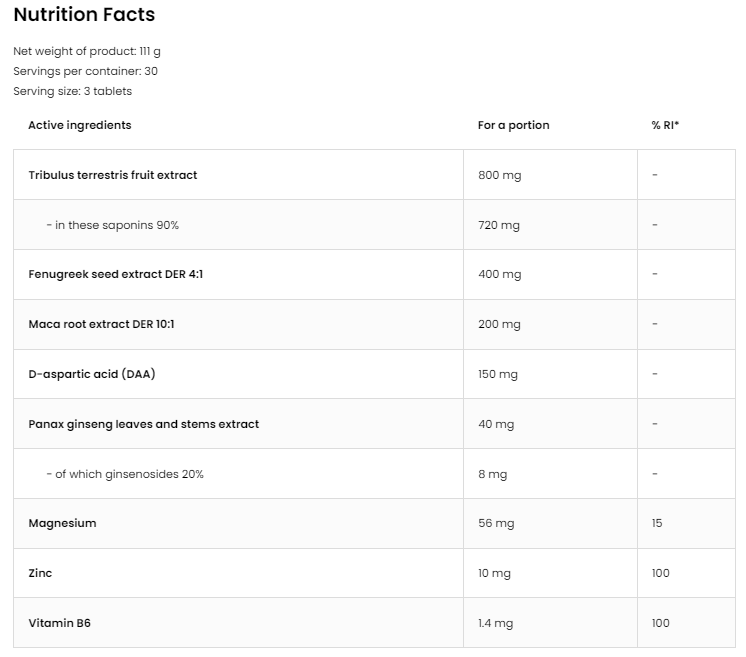 OstroVit Testotabs | Testosterone Booster-factsheets