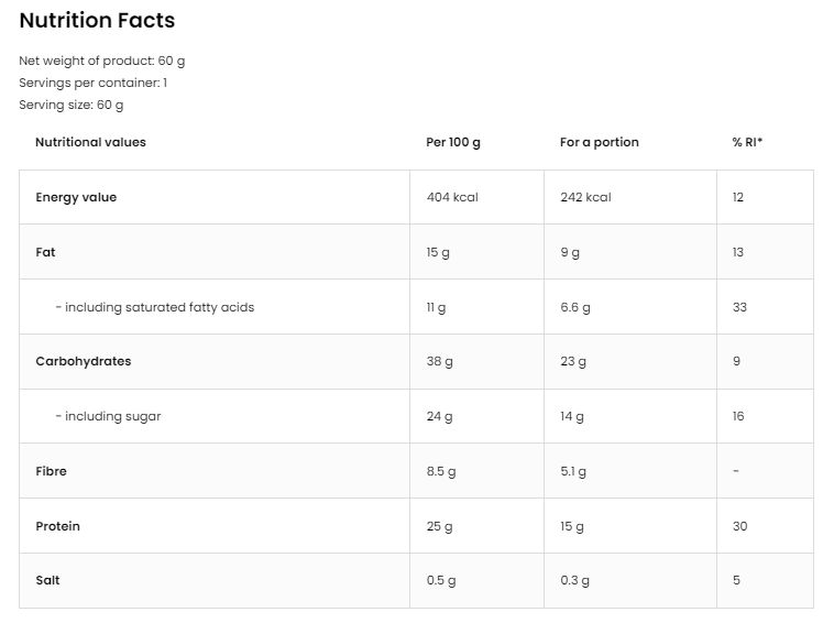 OstroVit The Bar / Protein Bar-factsheets