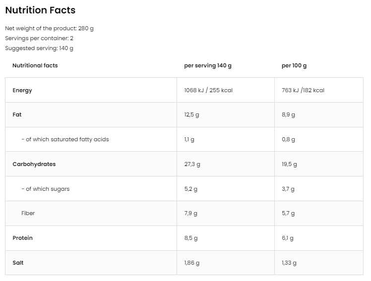 OstroVit Vege Dish with Pearl Couscous and Chickpeas | Ready-To-Eat Meal-factsheets