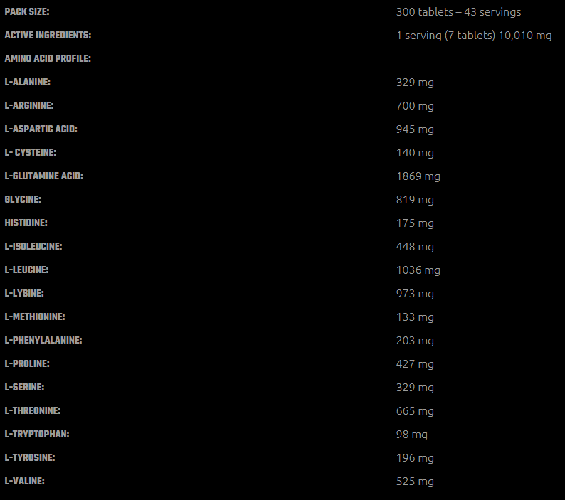 V-SHAPE SUPPS Amino 10 000-factsheets