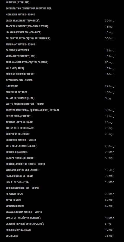 V-SHAPE SUPPS Mr.X Gold Thermoburn Hardcore-factsheets