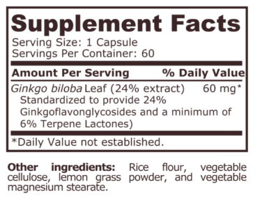 Pure Nutrition Ginkgo Biloba-factsheets