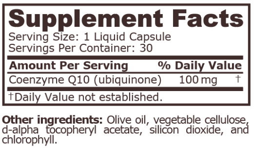 Pure Nutrition CoQ10 Ubiquinone 100mg-factsheets