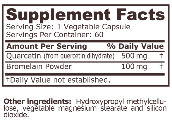 Pure Nutrition Quercetin and Bromelain-factsheets