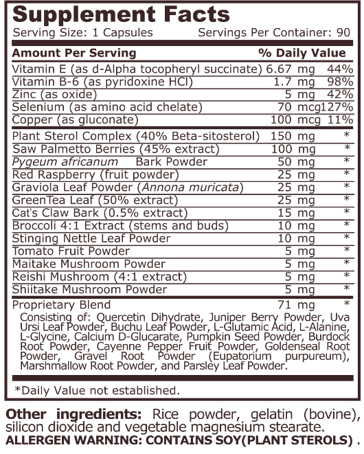 Pure Nutrition Prostate Support-factsheets