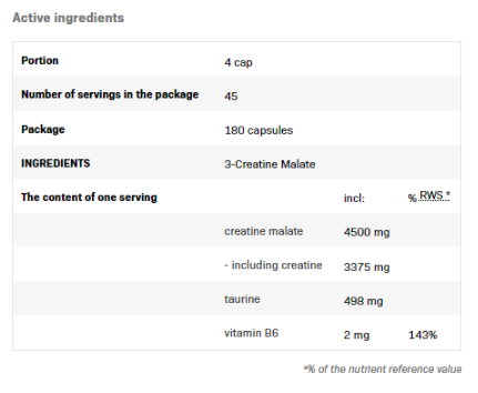 AllNutrition 3-Creatine Malate 1250 mg XtraCaps-factsheets