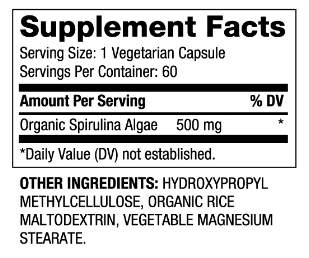 Biovea Spirulina Organic 500mg-factsheets