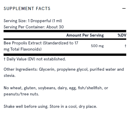 Jarrow Formulas Bee Propolis 500mg-factsheets