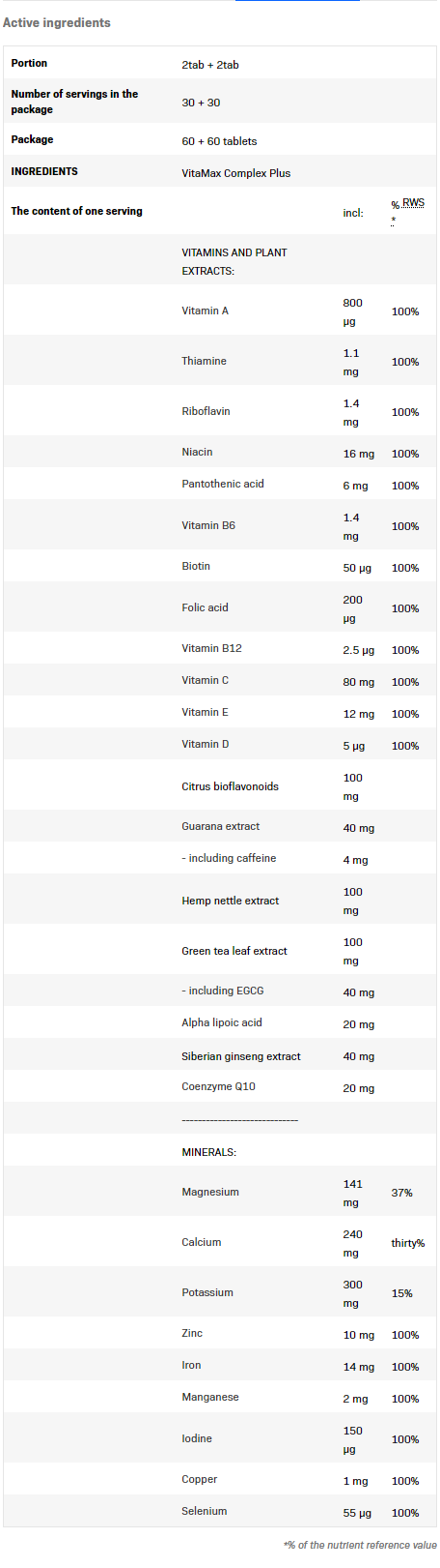 SFD VitaMax Complex Plus-factsheets