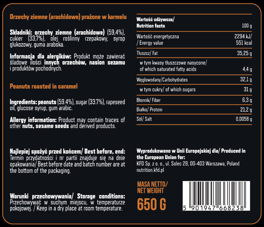 KFD Peanuts In Caramel-factsheets