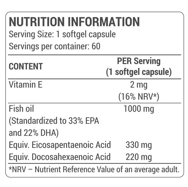 Dorian Yates Nutrition Omega-3 Fish Oil / Highly Concentrated-factsheets