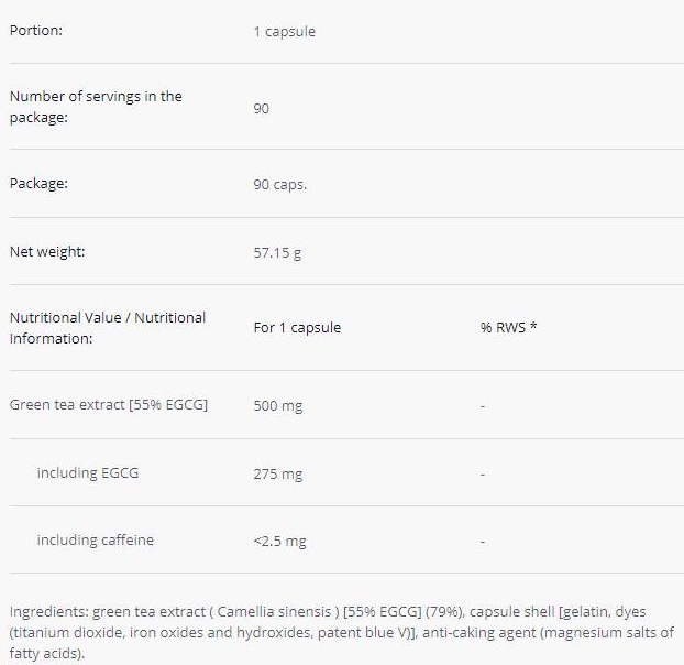 Trec Nutrition Green Tea | 55% EGCG-factsheets