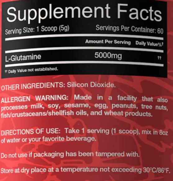 RedRex Big Ramy Labs RedRex Glutamine-factsheets