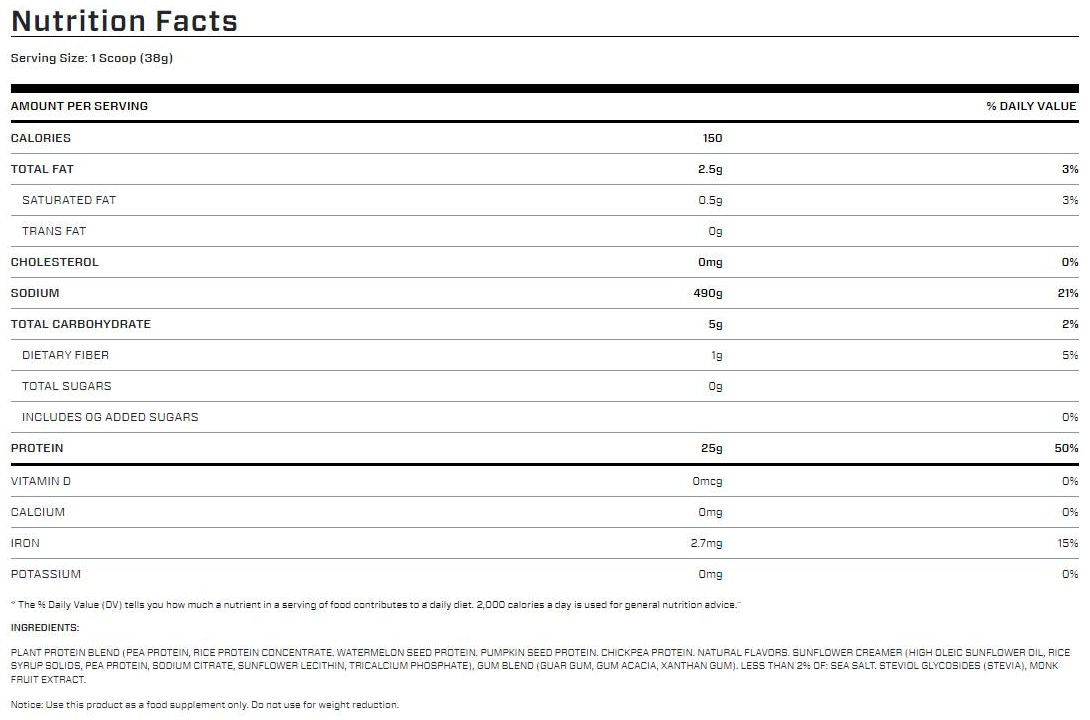 Dymatize Complete Plant Protein | Plant-Based Matrix-factsheets