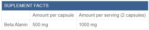 MAXXWIN Nutrition Beta Alanine 1000-factsheets