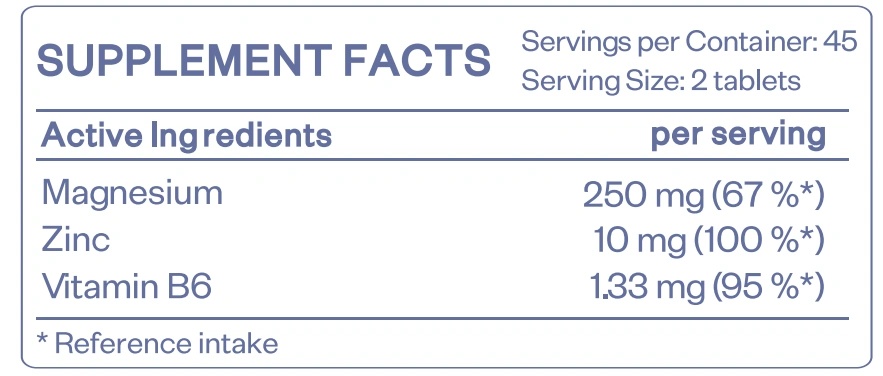 HS Labs Magnesium Zinc B6-factsheets