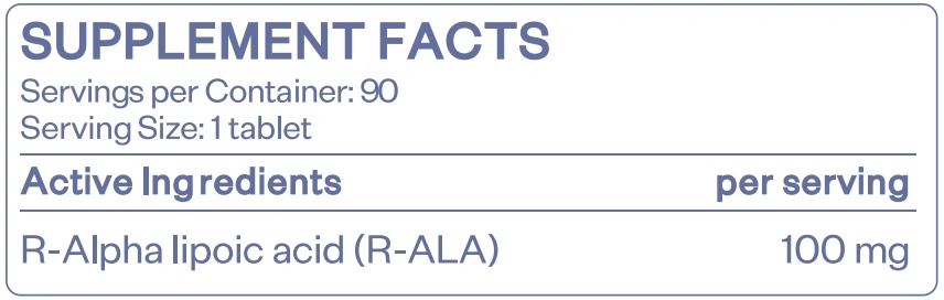 HS Labs R-Alpha Lipoic Acid 100 mg-factsheets