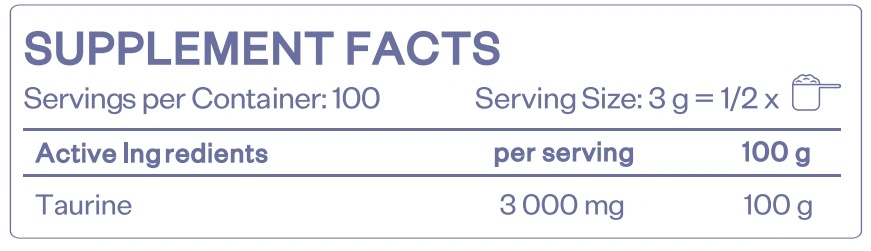 HS Labs Taurine Powder-factsheets