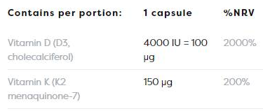 Osavi Vitamin D3 4000 + K2 150 mcg | with Quali®-D & K2VITAL®-factsheets