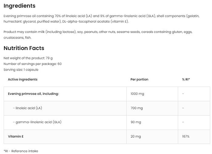 OstroVit Evening Primrose Oil 1000 mg-factsheets