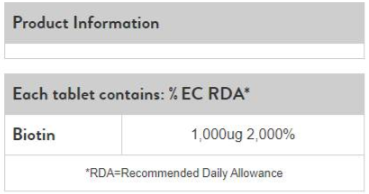 Holland And Barrett Biotin 1000 mcg-factsheets
