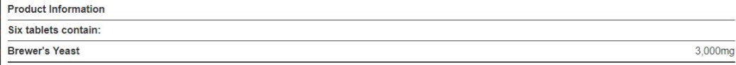 Holland And Barrett Brewers Yeast 500 mg / High Strength-factsheets