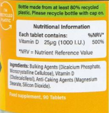 Holland And Barrett Vitamin D3 400 IU-factsheets