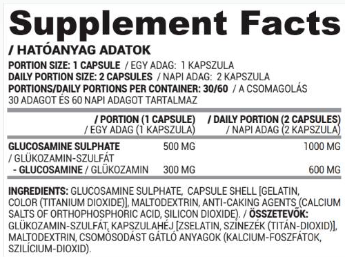 Nutriversum Glucosamine Sulphate 500 mg-factsheets