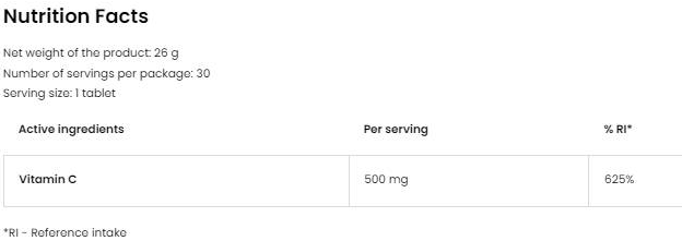 OstroVit Vitamin C 500 mg-factsheets