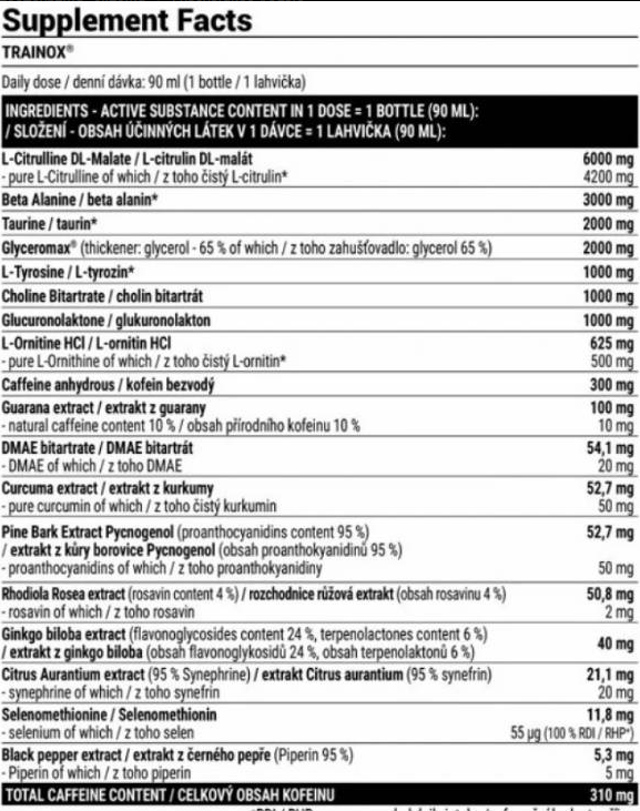 Extrifit Trainox shot-factsheets