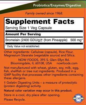 NOW Bromelain 500mg-factsheets