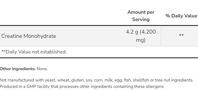 NOW Creatine Monohydrate-factsheets