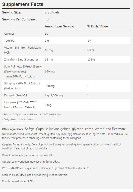 NOW Prostate Support-factsheets