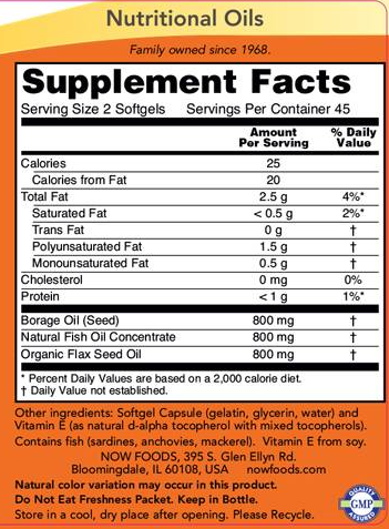 NOW Super Omega 3-6-9-factsheets