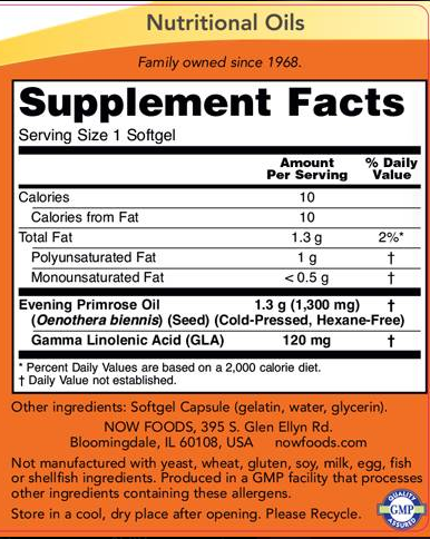 NOW Super Primrose Oil 1300 mg-factsheets