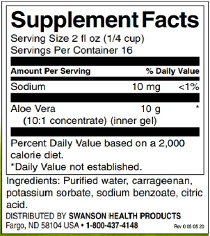 Swanson Aloe Vera Gel-factsheets