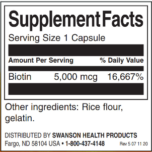 Swanson Biotin 5000 mcg-factsheets