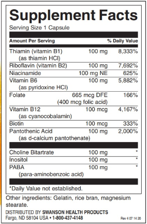 Swanson Balance B-100 Complex - High Potency-factsheets