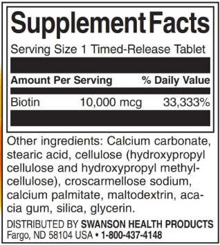 Swanson Biotin 10000mcg Timed-Release-factsheets