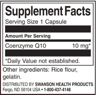 Swanson CoQ10 10mg-factsheets