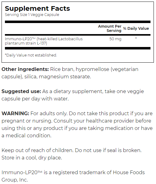 Swanson Immunobiotic Immuno-LP20-factsheets