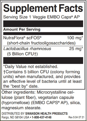 Swanson Lactobacillus Rhamnosus with FOS-factsheets