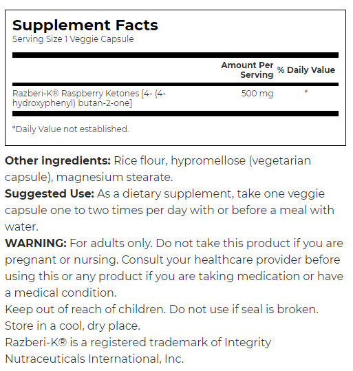 Swanson Maximum Strength Razberi-K Raspberry Ketones-factsheets