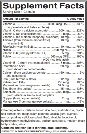 Swanson Multi and Mineral - Daily-factsheets