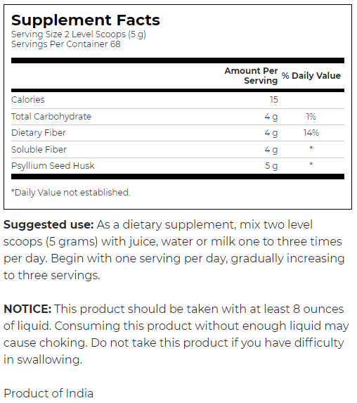 Swanson Psyllium Husk-factsheets