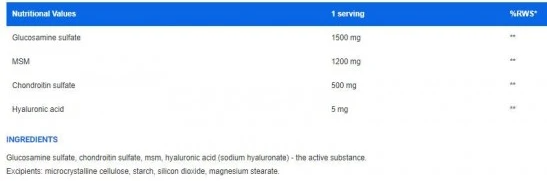 IronFlex Glucosamine Chondroitin MSM-factsheets