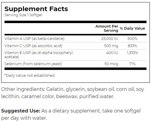 Swanson Vitamins A, C, E & Selenium (ACES)-factsheets