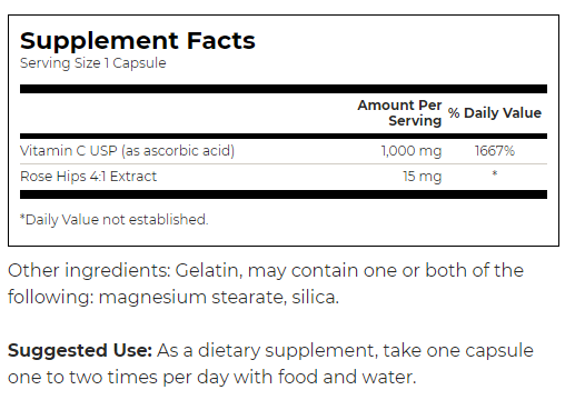 Swanson Vitamin C 1000 with Rose Hips-factsheets